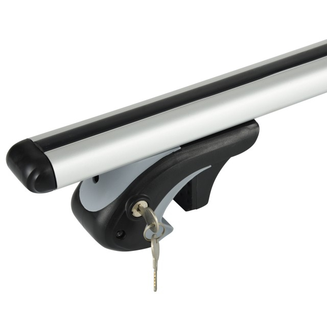 Barras transversales universales ajustables y resistentes para techo de coche para rieles de techo elevados 