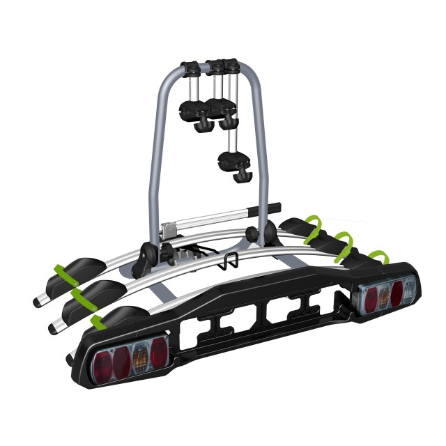 Portabicicletas con barra de remolque plegable, soporte de bola de 13 pines y 50mm, abrazadera para 3 bicicletas
