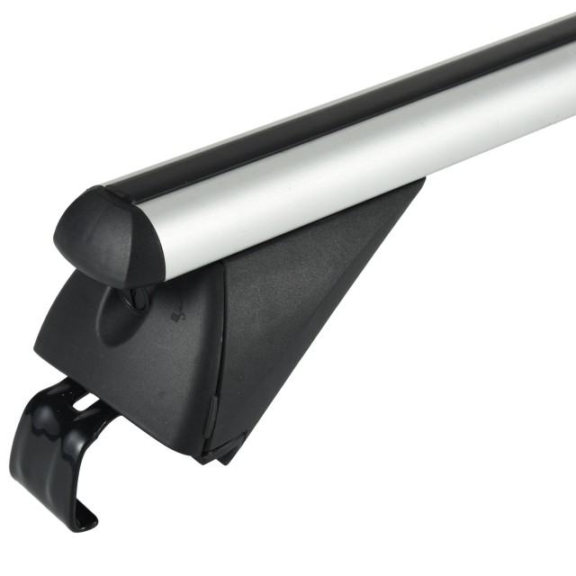 Bastidores cruzados de aluminio para techo de coche, carga máxima resistente, 90kg, con rieles de techo rasantes certificados TUV/GS