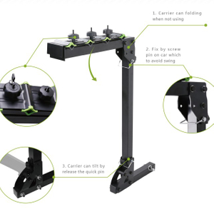 Portabicicletas para 4 bicicletas montado en enganche de remolque de 1,25' y 2' con SUV