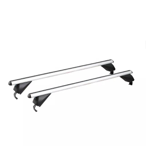 Bastidores cruzados de aluminio para techo de coche, carga máxima resistente, 90kg, con rieles de techo rasantes certificados TUV/GS