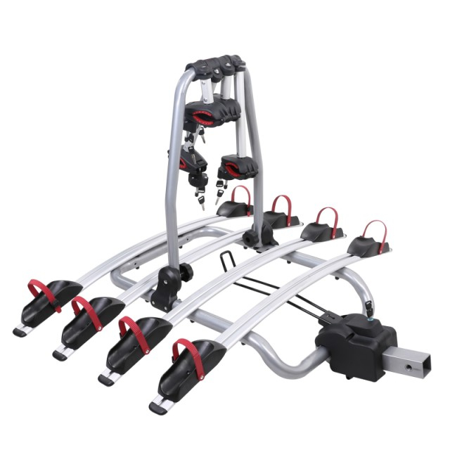 Portaequipajes para 4 bicicletas montado en enganche ajustable, plegable, con bloqueo de 2 pulgadas, para SUV, camiones y sedanes