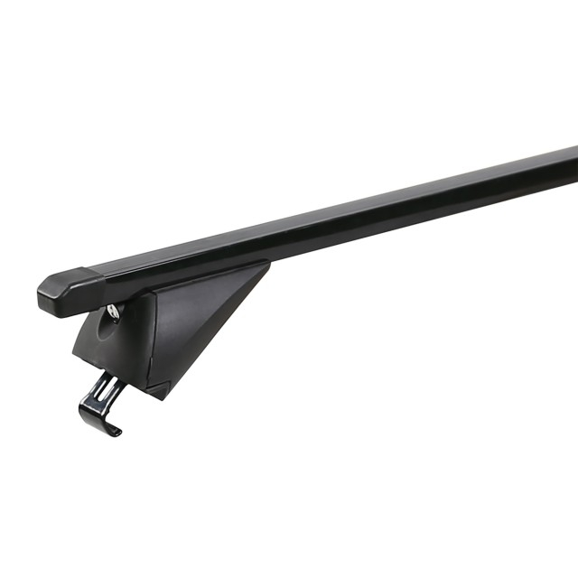 Barras de techo cruzadas universales de acero negro con bloqueo para rieles de techo integrados 